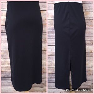 Black Skirt Medium Side Slit Stretchy Comfy